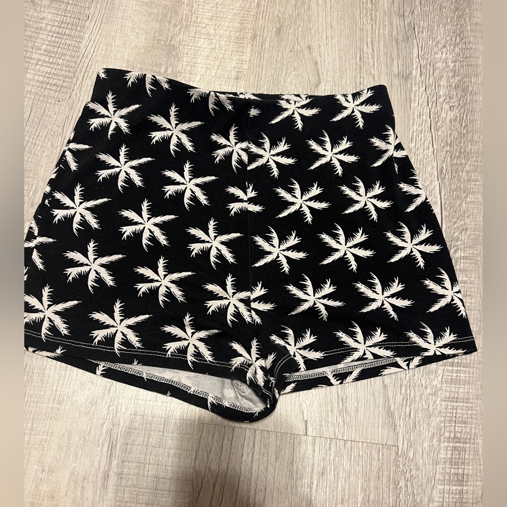 Fighting Eel Palm Tree Hawaiian Aloha Print Shorts Jersey Rayon Spandex Floral